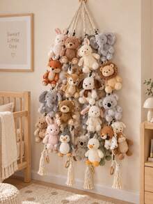 Hanging Storage Organizer Rack, Baby Room Wall-Mounted Rope Display Shelf, Baby Room Decorative Plush Doll Collection Rack, Multi-Layer Hanging Shelf - Doll Lanyard - View 4