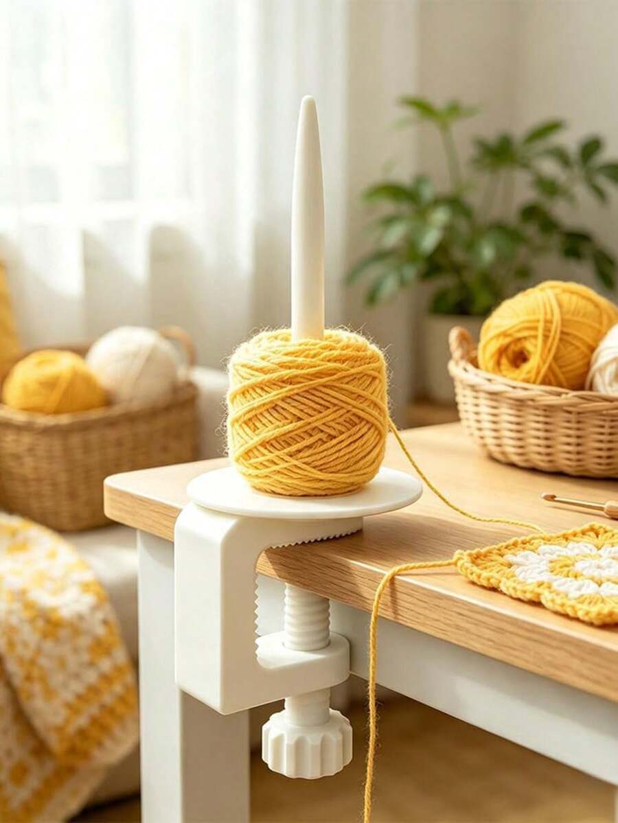 1pc Yarn Holder,Yarn Ball Winding Machine With Anti Slip Desktop Fixture, Knitting Winding Machine, Desktop Fixed Yarn Spool, Stable And Non Slip, Spool Winding Device For Desktop Storage,Suitable For DIY Embroidery, Craftsmanship, And Sewing