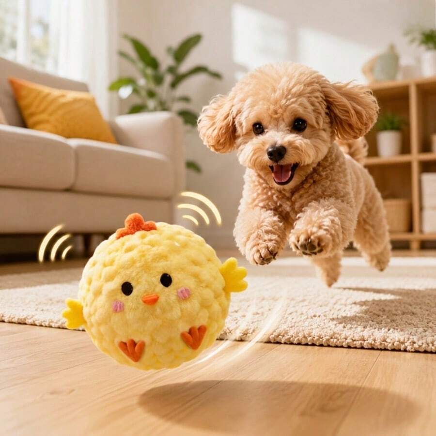 2pcs Set Pet Interactive Bouncing Squeaky Toy Ball, Chewable Interactive Energy-Consuming Pet Toy, Suitable For Small Dogs