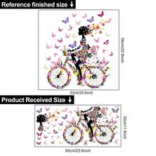 1pc Floral Butterfly And Beautiful Girl Wall Stickers For Kitchen Decals PVC Self-Adhesive Mural For Dining Room Restaurant Decoration 23.6*11.8inch - One Piece In Multiple Colors - View 4