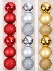 Christmas Ball Ornaments 6PCS Set, 8cm Hanging Baubles For Tree Garland Window Party Decor, 5 Colors - 8cm-6PCS - View 18