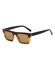 1 Pair Men's Colorblock Rectangular Retro Street Style Vacation Fashion Glasses - Multicolor - View 2