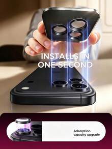 3件組 [2026新款] 9H+ 鋼化玻璃階梯式相機鏡頭保護貼，相容 iPhone 18 Pro Max/18 Pro/Duo/17 Pro Max/17 Pro/17 Air/17/16 Pro Max/16 Pro，1:1 原機相機貼合，防指紋、防刮、防碎裂、高透明度、無氣泡、易安裝，相容手機殼，黑色，送給朋友與家人的生日禮物 - 黑色 - 查看 3