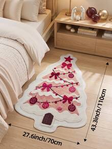 DAJIANG 1 buah Karpet Berbentuk Pohon Natal Warna Pink, Karpet Dapur, Karpet Lorong, Karpet Area, Cocok untuk Kamar Mandi, Dapur, Dalam Ruangan, Lorong, Kamar Tidur, Ruang Tamu, Samping Tempat Tidur, Dapat Dicuci dengan Mesin, Mudah Dibersihkan, Alas Anti Selip, Dekorasi Kamar Tidur, Gaya Musim Gugur/Musim Dingin - MultiWarna - View 15