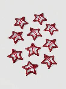 20/10/1pc Women's Glowing Red Star Hair Clips, Hair Accessories Including Bangs Clips, Glowing Hair Clips Claw Clips For Concerts And Parties - Multicolor - View 6