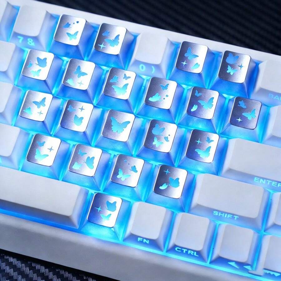 Butterfly Pattern Keycaps Keyboard Decoration - View 1