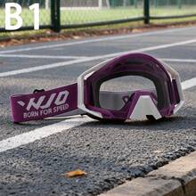 WJO Motorcycle Off-Road Goggles, Motorcycle Riding Windproof Glasses, Large Frame Wide Field Of View, Elastic Headband, Foam Face Padding, Windproof, Dustproof, Mountain Bike, Downhill, Outdoor Cycling Protective Eyewear, Multiple Colors Available - Multicolor - View 28