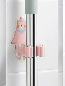 1/3pcs Cute Cartoon Mop Hooks Wall-Mounted, Self-Adhesive No-Drill Broom Holder, Multi-Purpose Storage Clips, Suitable For Mops, Brooms, Brushes, Umbrellas, Fun Animal Design, Bathroom Kitchen Storage, Cozy Home Decor - View 6
