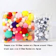 Large And Small Assorted Color Pom Poms Balls Fuzzy Pompoms With Wiggle Eyes For DIY Arts & Crafts Party Decor Craft Supplies Garland Scrapbooking Handmade Gifts - PMEY - View 13