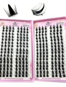 Manga Style Cluster Eyelashes 8-18mm Cartoon Eyelash Clusters Natural Feel Eyelash Extension Clusters Natural Voluminous Individual Lashes Mixed Tray - D - View 2
