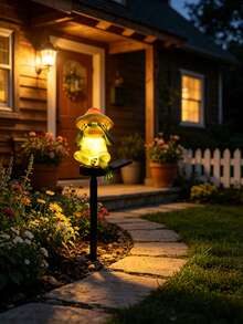 1pc Green Frog Solar Ground Stake Light, Resin Figurine LED Lawn Lamp, Waterproof Landscape Decor Light For Garden, Yard, Patio, Backyard, Camping - Multicolor - View 5