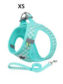 Pink Plaid Dog Harness Set With Drawstring, Adjustable Anti-Pull Vest For Small, Medium And Large Dogs And Cats, Breathable Mesh Design - Multicolor - View 14