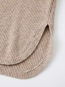SEREN Fashion Sweater Rajut Bergaris Leher Tinggi Wanita, Atasan Rajut Lengan Panjang yang Nyaman, Cocok untuk Musim Gugur/Musim Dingin - Khaki Bunga - View 9