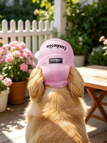 Customizable Name Or Text, Customizable Pet Hat, Breathable Golden Retriever Hat Without Ears On Edge, Sun Protection Pet Hat, New Style, Ear-Exposed Design To Prevent Falling Off, Adjustable, Pet Sun Hat, Dog Hat, Pet Clothing Accessory, Pet Supplies - Multicolor - View 14