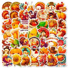 TOOUEE 50-100pcs Thanksgiving Day Turkey Theme Stickers, Cute Design Stickers Pack ,Cartoon Decals Sticker For Laptop, Water Bottles, Phone, Scrapbooking, Luggage,Guitar -Creative Decoration Stickers Durable Party Favors, Thanksgiving Day Decorations - View 4