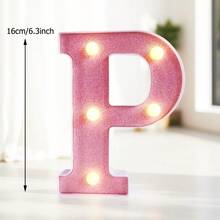 1pc 16cm Home Birthday Party Decoration LED Pink Marquee Letter Lights, Battery Powered Light Up Alphabet Letters,Wedding Proposal Decoration Marquee Letters Lamp,Christmas Home Decor Letters Sign Light,Illuminated LED Alphabet Lights - 16cm Pink Letters - View 19
