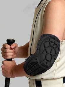 1pc Youth Baseball Elbow Guard, Unisex Cycling & Dancing Elbow Support, Adjustable Elastic Strap Protective Gear - Black - View 2