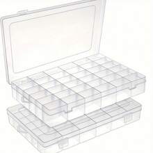 2pcs 36-Compartment Clear Plastic Storage Boxes | Suitable For Beads, Jewelry Making, Craft Organization - Plastic Boxes With Dividers And Labels For Craft Organization - Multicolor - View 6