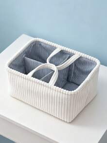 HAPPY WALK 1pc New Baby Room Portable Multi-Compartment Storage Basket, Baby Diaper & Toy Organizer Bin With Removable Hook And Loop Dividers, Sturdy 3D Structure, Non-Deformable, For Clothes, Toys, Sundries Home Storage And Daily Outings - Multicolor - View 11