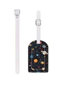 1pc Cute Angel Wing & Star Polka Dot Luggage Tag, PU Leather Suitcase ID Name Address Tag, Travel Accessory Easy To Identify - Multicolor - View 9