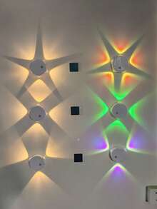 1pc Black/White 4-Head Cat Eye Motion Sensor Projector Wall Light, Human-Triggered Gradient Night Light, Minimalist Indoor Bedroom Staircase Atmosphere Decorative Spotlight, Suitable For Wardrobe, Bathroom, Cabinet Decoration - Multicolor - View 9