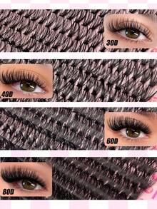 Sibeuna 800PCS Eyelashes Book 30D+40D+60D+80D D Curl Natural&Thick & Fluffy Lash Book Soft Lashes DIY Cluster Eyelashes Fall Back To School Travel Essential - D - View 5