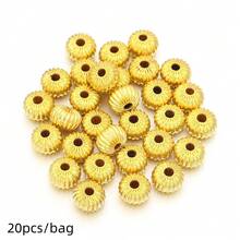 20pcs/Pack Copper Pumpkin Beads Spacer Beads For Braided Rope DIY Bracelet Necklace Pendant Jewelry Making Accessories - Copper Beads - View 9