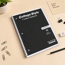 70 Sheets Lined Notebook, Multi-Color Options, Large Size Vintage Style Tear-Off Loose-Leaf Notebook, 8*10.5inch, Student Daily Study Notes Register, Back To School Essential Large Notebook - Multicolor - View 11