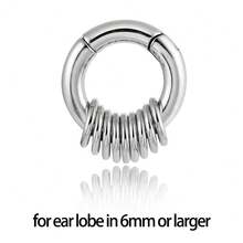 1pc 6mm Vintage Gothic 9-Ring Ear Gauge Expander 316L Stainless Steel Ear Stretch Piercing Jewelry Unisex - 1314 - View 12