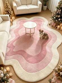 1pc Pink Wavy Pattern Bath Mat, Bathroom Rug, Door Mat, Small Rug, Carpet, Floor Mat, Home Decor, Area Rug, Outdoor Mat, Bedroom Carpet, Washable Rug - Multicolor - View 2