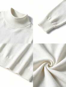 Men's Long Sleeve Turtleneck Pullover Knit Sweater , Fall Winter - White - View 7