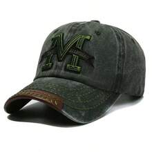 1pc Men's M Embroidered Baseball Cap, Fashion Sports Baseball Hat, Outdoor Adjustable Sun Protection Casual Baseball Cap, Suitable For Spring/Autumn Travel, Beach, Party - M - View 8