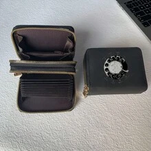 Vintage 90s Telephone Print Card Holder Lightweight Wallet, Suitable For Women's Daily Use, Double Zipper Mini Wallet/Coin Purse/Card Holder - Multicolor - View 3