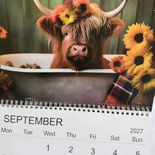 Wall Calendar Highland Cow Series 12 Beautiful Designs 2027 Monthly Planner Scheduling Display Perfect Gift For Birthdays - Multiple Styles - View 4