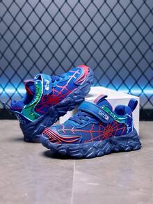 1 Pair Comfortable Fashion Lightweight Breathable Baby & Kids Sports Shoes With Easy-On/Off Strap Design, Suitable For Indoor/Outdoor All-Season Wear - Blue - View 3