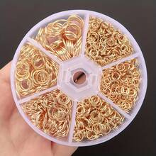 1200pcs DIY Connector Ring Parts Set, Includes Multiple Sizes Jump Rings, Suitable For Braiding DIY Necklace, Bracelet, Anklet, Bag Chain Pendant Connector, Round Single Loop, Beaded Accessories, Open Connector Rings, Jewelry Making Materials, DIY Jewelry Making Parts - Seamless Hoop Earrings - View 8
