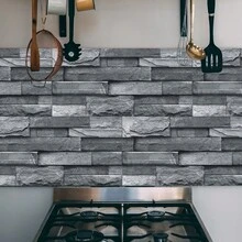 24-48pcs Waterproof Oil-Proof 2D Brick Pattern Self-Adhesive Foam Wall Stickers, Durable PVC Wall Panels, Easy To Cut, Clean, Stick And Remove, Suitable For Kitchen, Bathroom, Bedroom, Hallway Home Renovation And Decoration - Tile Wall Stickers - View 8