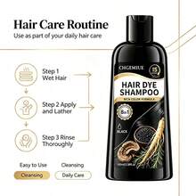 Sampo Pewarna Rambut Hitam, Formula Warna Kaya 8 in 1, Sampo Pewarna Rambut Cepat 15 Menit, Bahan Herbal Alami untuk Pewarnaan Rambut di Rumah 100ml - Hitam - View 8