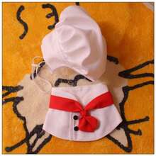 1SET Cat Dog Pet Costume Funny Chef Outfit With Hat Little Chef - White - View 5
