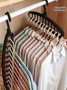 10pcs Clothes Hanger, Multi Hook Space Saving Closet Organizer With Vertical Hanging Design, Multifunctional Garment Storage Rack For Clothes, Wardrobe, Bedroom, Laundry Room, Home Organization, Travel Storage, Practical Household Gift - Multicolor - View 8
