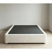 Base de Cama Matrimonial Tapizada Color Crema 190x100x30, Box Spring Premium con Estructura de Madera de Pino y Patas Cromadas, Diseño Minimalista, Gran Firmeza y Estabilidad para Recámara, Fácil Montaje y Resistente al Desgaste - Beis - Ver 2
