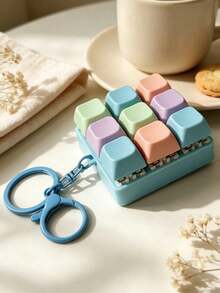 1pc Mini Mechanical Keyboard Keychain Pendant, Portable Keyring Accessory, This Pendant (Random Color Keycaps) Is Designed For Typing Enthusiasts - Multicolor - View 6