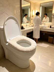 Universal Toilet Seat Cover, Toilet Seat Cover, Toilet Seat Cover, Cleaning O-Ring, Nordic-Style Toilet Seat Cover, Toilet Seat Cover, Toilet Seat Cushion, Comfortable Height, Round Design, No Power Required - Essential Bathroom Accessory. - Multicolor - View 4