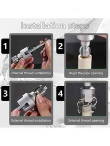 5pcs Heavy Duty Pipe Threading Tool Set, Suitable For 1/2", 3/4" And 1" Internal/External Threads And PVC/Plastic Pipes, Suitable For Water Pipe Installation, Suitable For PVC, PPR And MPP Pipe Systems - Pipe Threading Tool - View 2