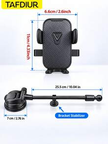 TAFDIUR 1pc ABS+Iron Alloy Material Mirror/Textured Dual Panel Option Gooseneck Triangular Press-Lock Freely Bendable Suction Cup Car Phone Holder, Suitable For Dashboard Adsorption Installation, Freely Bendable, Stable And Shake-Free, Suitable For Driver Navigation/Music/Phone Call Scenarios - Multicolor - View 2