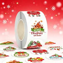 2 Rolls 1000 Pcs Christmas Gift Tags Stickers, Merry Christmas To‑From Self Adhesive Present Labels, 12 Festive Designs Xmas Name Stickers For Gift Wrapping, Stocking Stuffers, Holiday Treat Jars, Gift Bags - 1 Roll Each for 2 Styles - View 9