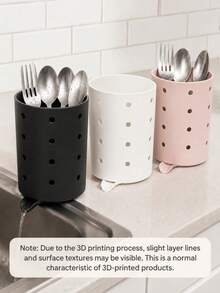1pc Kitchen Utensil Holder With Drainage Spout, Sink Side Utensil Storage Box, Suitable For Forks, Spoons, Chopsticks And Kitchen Tools, Ventilated Countertop Storage Basket, Direct Drainage, Compact Kitchen Sink Storage Rack, Suitable For Home, Apartment, Dormitory Countertop Storage - View 4