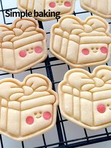 A Christmas Gift Cookie Cutter. Cute Cookie Mold With A Gift Box Pattern. Christmas Decoration Cookie Stamps, Parenting Kitchen Baking Tools - View 10