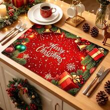 1pc Christmas Pine Cone Pattern Dish Drying Mat, Coffee Machine Mat, Kitchen Countertop Protector, Suitable For Christmas Parties, Daily Home Use, For Bowls, Plates, Cups, Water Drainage, Practical Christmas Holiday Decor Mat, Multi-Purpose Drying Mat, Home Gift, Tabletop Decoration - XYLSD-1148 - View 5
