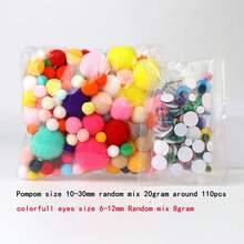 Large And Small Assorted Color Pom Poms Balls Fuzzy Pompoms With Wiggle Eyes For DIY Arts & Crafts Party Decor Craft Supplies Garland Scrapbooking Handmade Gifts - PMEY - View 14